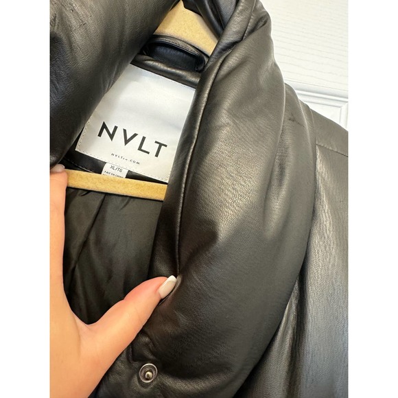 NVLT Faux Leather Coat Black Size XL - Picture 3 of 6